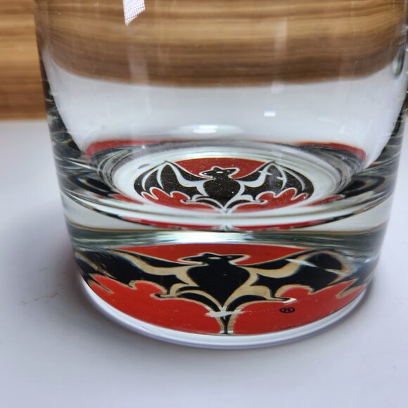 Bacardi Rum Glass Bacardi Bat logo weighted lo-ball Collectable Advertising 10oz - Picture 5 of 7